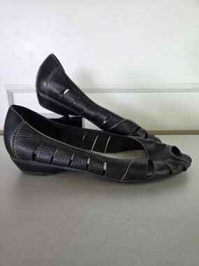 Rockport leather peep-toe flats Size 7.5 - summer, travel, walkable, dressy